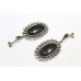 Dangle Handmade Earrings Women 925 Sterling Silver Black Onyx Marcasite Stones G